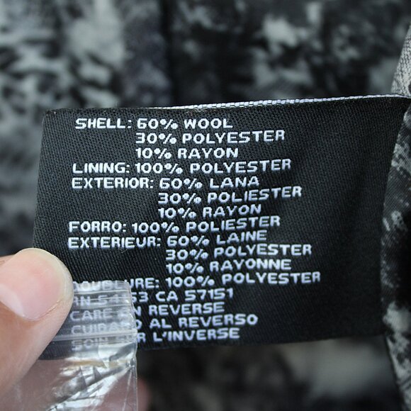 'Guess' wool two tone charcoal gray & black mackitonish coat - Picture 7 of 7